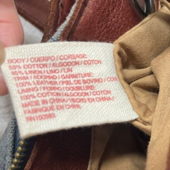 Lucky Brand BOHO Large Distressed Braided Leather Strap Blue Tote Shoulder Bag - Picture 10 of 16